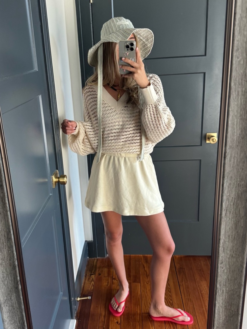 Free People Knit Cream Skirt - Picture 4 of 8